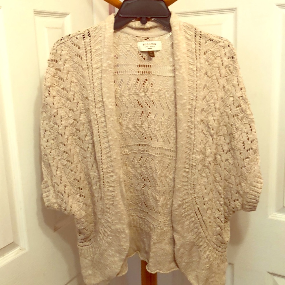 Crochet cardigan.